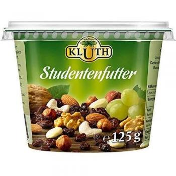 Kluth Studentenfutter Original – 8 Packungen à 125 g, Nuss‑Rosinen­mix