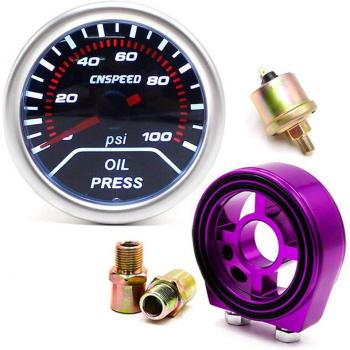 Medidor de presión de aceite 52mm con rango de 0 a 100 PSI