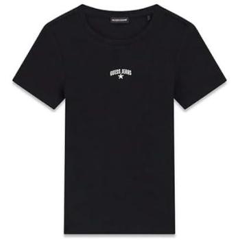 Black Guess Star Design Short Sleeve Shirt – Women, Medium