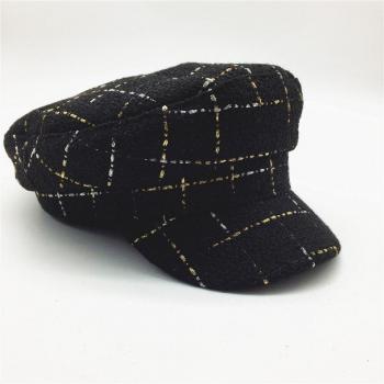 Octagonal Plaid Winter Hat for Women