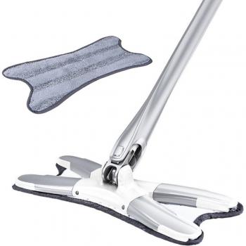 X-type Microfiber Mop with 1/3/5 Cloth Replacement