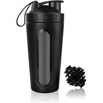 700ml/28oz Stainless Steel Gym Shaker Bottle with Mixing Ball