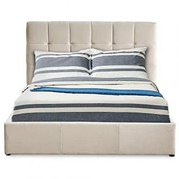 Double LUFTANI Sommiers Relevables 160x200 Beige Velours