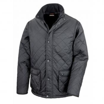 Unisex Diamond Quilted Black/Blue City Coat