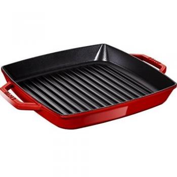 Sartén Parrilla Rectangular Staub de Hierro Fundido, 33 cm, Cereza