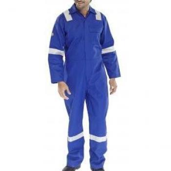Beeswift Fire Retardant Boilersuit Nordic Design Royal Blue 50
