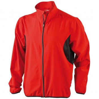 JN444 PowerStride Mens Jacket – Red & Black, Size M (James & Nicholson)