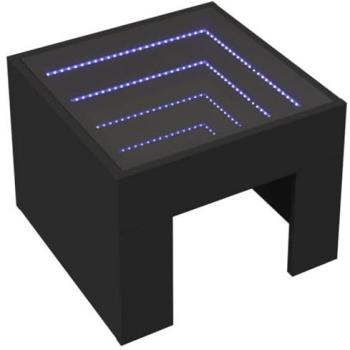 Infinity LED Bedside Table Black 40x40x30 cm Vidaxl