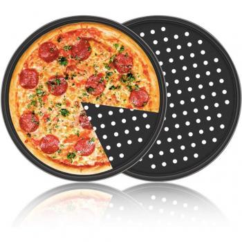 Runde Pizza Pfanne 12 Zoll mit perforierter Oberfläche
