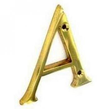 Gold Letter A in Brass (75mm)