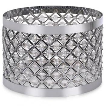 Silver Acrylic Jewel Drum Pendant Lampshade