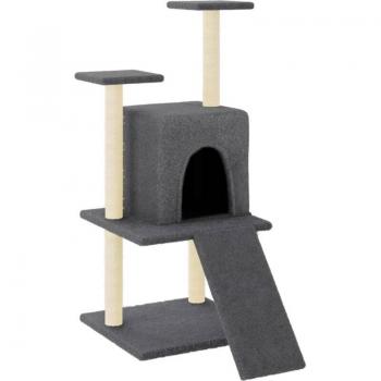 Arbre à chat design gris avec griffoirs intégrés