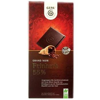 GEPA Bio Grand Noir Feinherb, 55% Cacao, 2er Pack (2 x 100 g)
