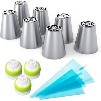 Stainless Steel Piping Tips and Pastry Bags Set