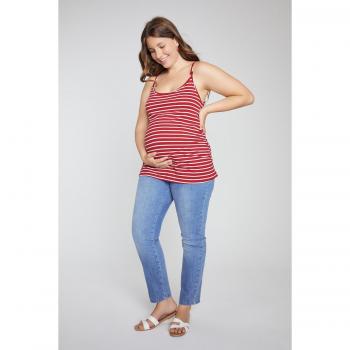 Top smanicato per allattamento Bellieva, Donna, Rosso, Taglia 64/66, Cotone
