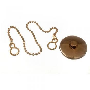 Brass Basin Plug 38mm 1.5 Inch with 300mm Chain
