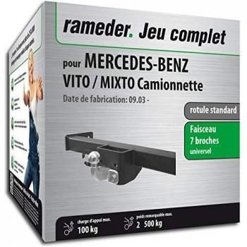 Pack d'attelage Rameder Rotule Standard 2 Trous pour Mercedes-Benz Vito/Minto Camionnette + Faisceau électrique 7 Bro