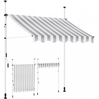 Abri de terrasse réglable en hauteur, 200 cm, manivelle, protection UV – Kesser