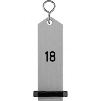 Clé de porte Bumerang gravé PULSIVA – 10×3 cm, style argenté, marquage 18