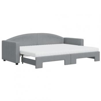 VidaXL Ausziehbares Tagesbett mit Matratze Hellgrau 80x200 cm