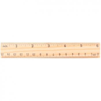 Double-Sided Wooden Ruler
