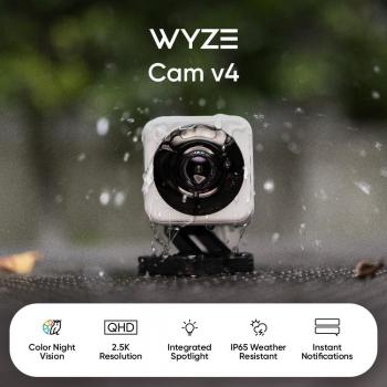 Wyze Cam v4 Intelligent Home Security 2K, Surveillance Intérieur/Extérieur