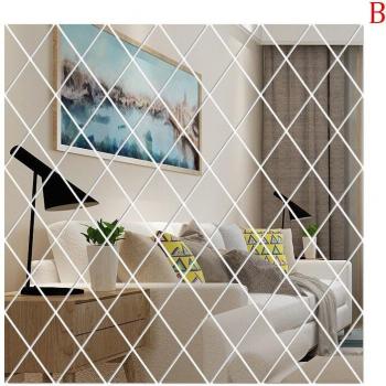 Pegatinas de pared de espejo con diseño de diamante