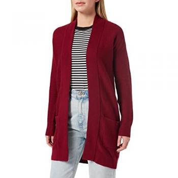TOM TAILOR Longstrickjacke, Damen, Rippstrick, bordeaux, Gr. XS (34)