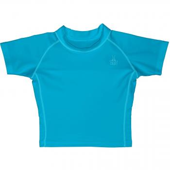 I play. Infant Short Sleeve Rash Vest (Light Aqua)