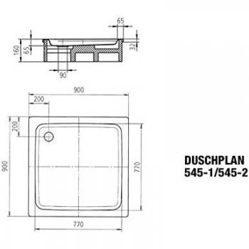 Kaldewei Duschplan 90x90x6,5cm, schwarz
