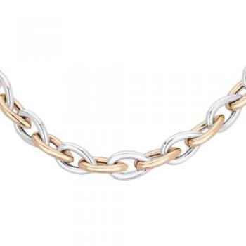 Sterling Silver & Rose Gold Plated 18 Inch Heavy Pear-Shaped Link Chain
