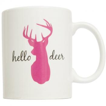 10.5 cm White Fizz Mug: Hello Deer Ceramic Edition