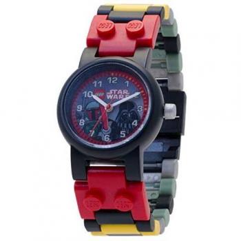 Minifigure Orologio da polso LEGO Star Wars per bambini, con cinturino a maglie e minifigura di Darth Vader e Boba Fett (8020813)