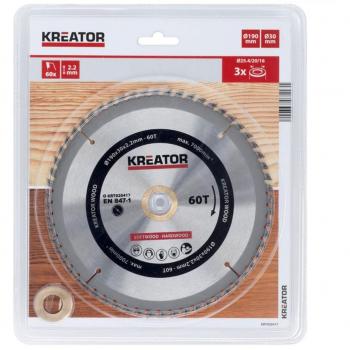 Kreator KRT020417 cirkelzaagblad 190mm 60T hout
