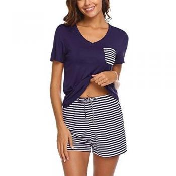 Tuta notte donna estiva set 2 pezzi viola scuro