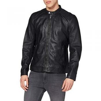 Chaqueta Racer de Cuero Ligero Superdry Hero, Negro, M