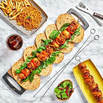 Extra Long Meat & Veggie Skewers – Stainless Steel, 6pcs