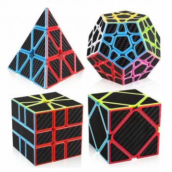 Set Vitesse Fibre de Carbone : 3x3 Pyramid, Megaminx et Skewb