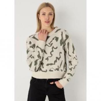 Blusa de Jacquard Beige Lois Jeans L – Casual y Acústico en Acrílico