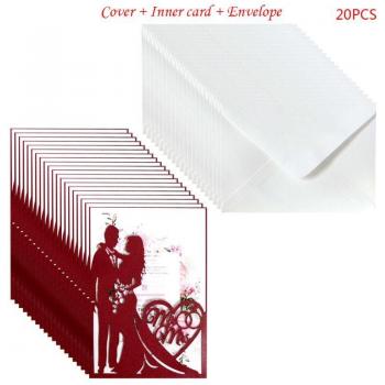 20pcs Mr & Mrs Wedding Invite Set with Envelopes