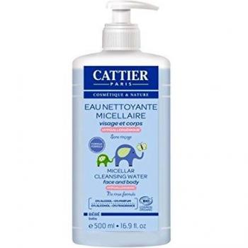 Cattier Bébé Acqua Micellare 500 ml Senza Alcol, Senza Profumo, Ipoallergico