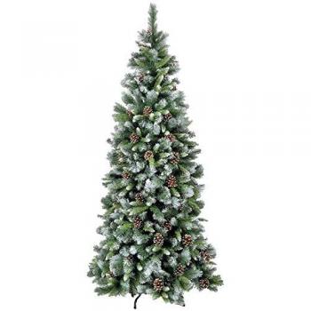 6ft Frosted Glacier Pine Tree with Pine Cones and Snow Tips