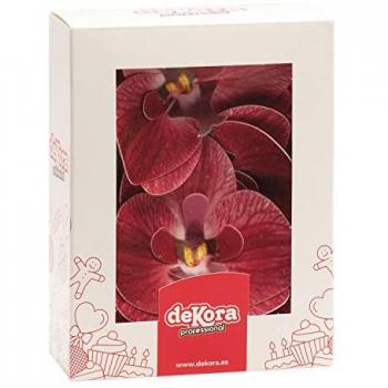 Orquídeas Burdeos en Oblea 7,5×8,5 cm – Set Dekora