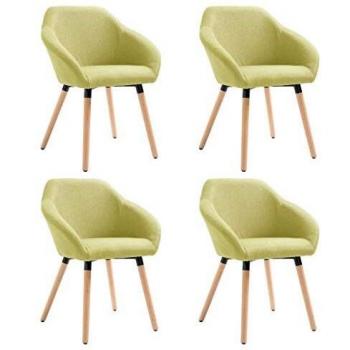 Juego de Sillas de Comedor Verde 4 Piezas