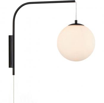 Applique murale Dione (noir/blanc) équipée d’une prise – Markslöjd