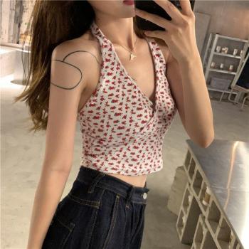 Floral Halter Neck Vest for Women