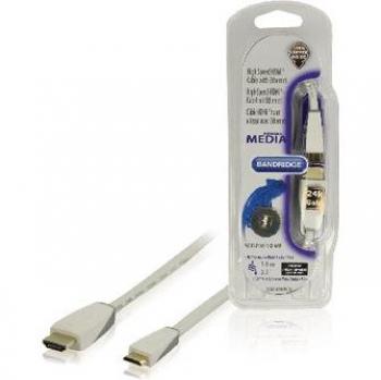 Cable HDMI de alta velocidad Mini 1,00 m con conector Ethernet blanco