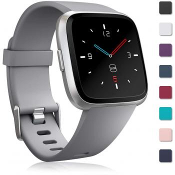 Zekapu Sport Accessory Band for Fitbit Versa/Versa Lite, Large in Gray