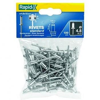 Rapid Rivets Standard Aluminum Rivets 4.8 x 10 mm 100 Pieces