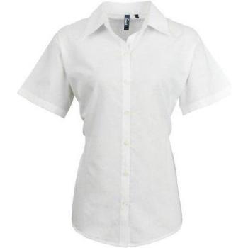White Pearlized Oxford Short Sleeve Top – 20 UK